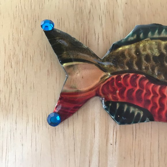 Fish Pin Brooch Handmade Whimsical  Vintage Beach - Picture 8 of 8